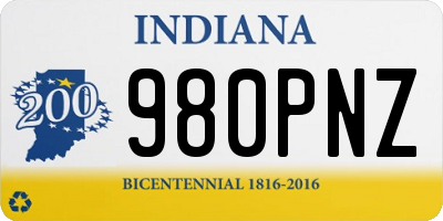 IN license plate 980PNZ