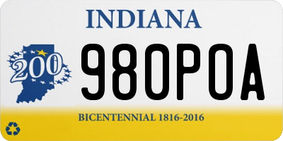 IN license plate 980POA