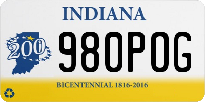 IN license plate 980POG