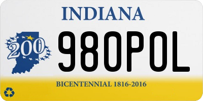 IN license plate 980POL
