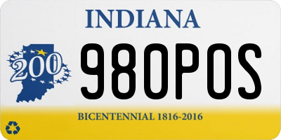 IN license plate 980POS