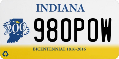 IN license plate 980POW