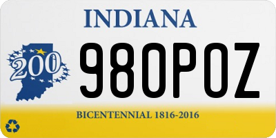 IN license plate 980POZ