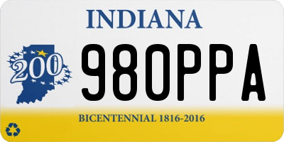 IN license plate 980PPA