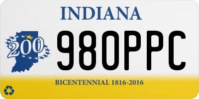 IN license plate 980PPC