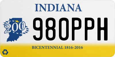 IN license plate 980PPH
