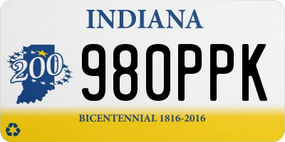IN license plate 980PPK