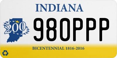 IN license plate 980PPP