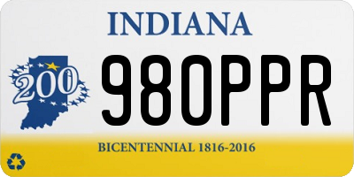 IN license plate 980PPR