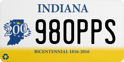 IN license plate 980PPS