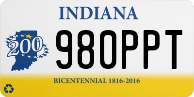 IN license plate 980PPT
