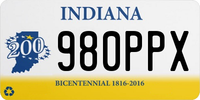 IN license plate 980PPX