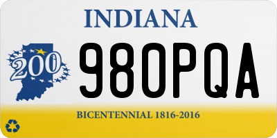 IN license plate 980PQA