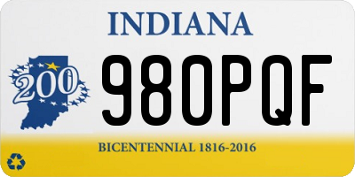 IN license plate 980PQF