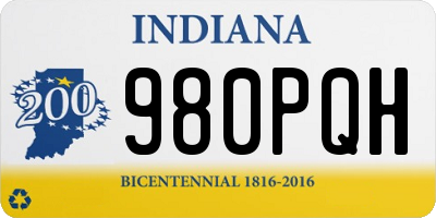 IN license plate 980PQH