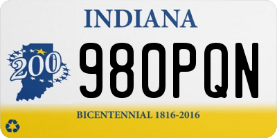IN license plate 980PQN