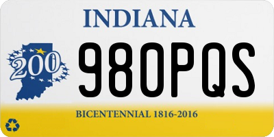 IN license plate 980PQS