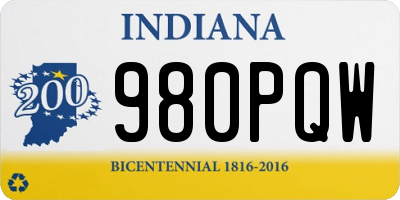 IN license plate 980PQW