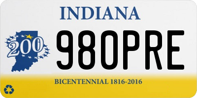 IN license plate 980PRE