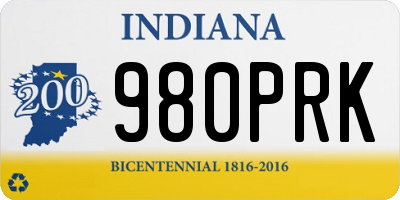 IN license plate 980PRK
