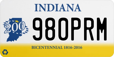 IN license plate 980PRM