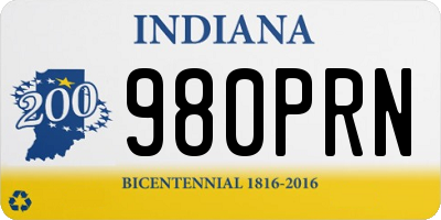 IN license plate 980PRN