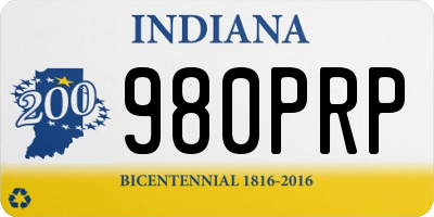 IN license plate 980PRP