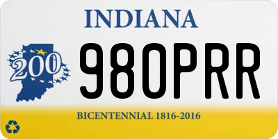 IN license plate 980PRR