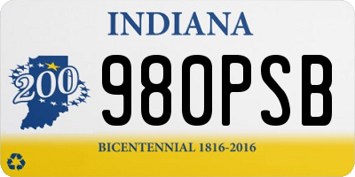 IN license plate 980PSB