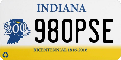 IN license plate 980PSE