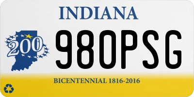 IN license plate 980PSG