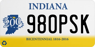 IN license plate 980PSK