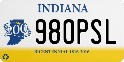 IN license plate 980PSL