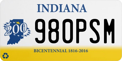IN license plate 980PSM
