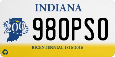 IN license plate 980PSO