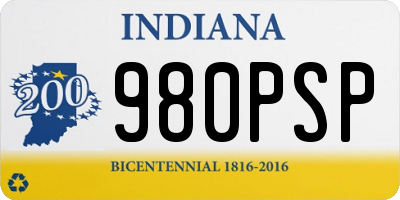 IN license plate 980PSP