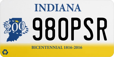 IN license plate 980PSR