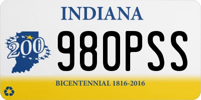 IN license plate 980PSS