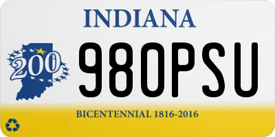 IN license plate 980PSU