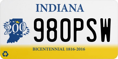 IN license plate 980PSW