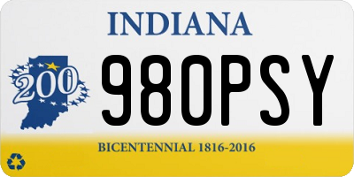 IN license plate 980PSY