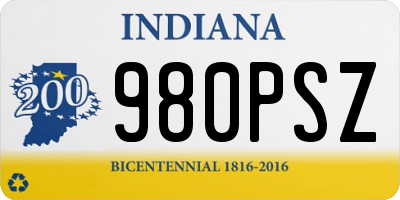 IN license plate 980PSZ