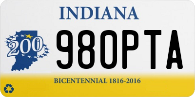 IN license plate 980PTA