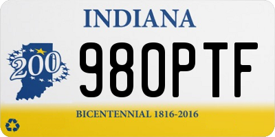 IN license plate 980PTF
