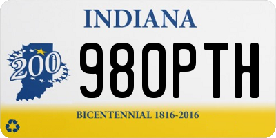 IN license plate 980PTH