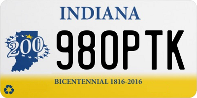 IN license plate 980PTK