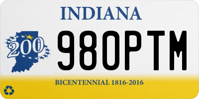 IN license plate 980PTM
