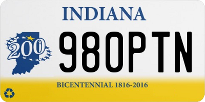IN license plate 980PTN