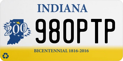 IN license plate 980PTP