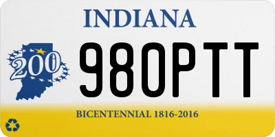 IN license plate 980PTT